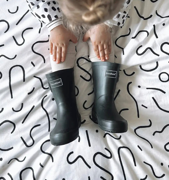 SHOOSHOOS | Toddler Kids Rain Boots | Black