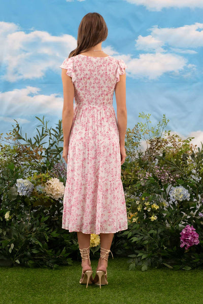 Chambray Floral Goddess Dress