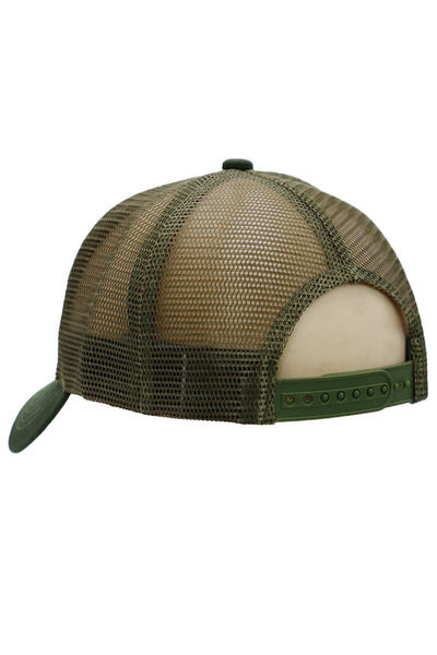 American Flag Curve Brim Trucker Hat | Olive
