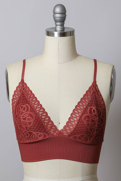 Lace Longline  Bralette - Sage