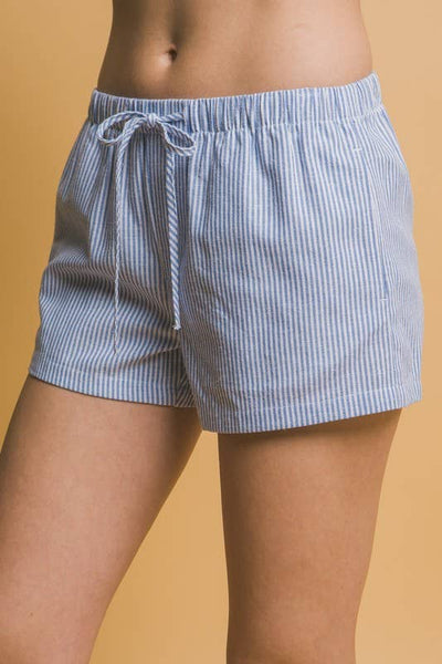 Vanilla Monkey - Low- Rise Stripe Linen Shorts