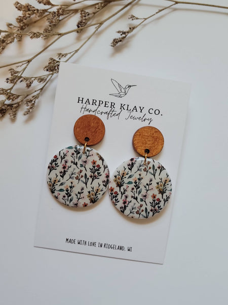 The Floral Circle Polymer Clay Earrings