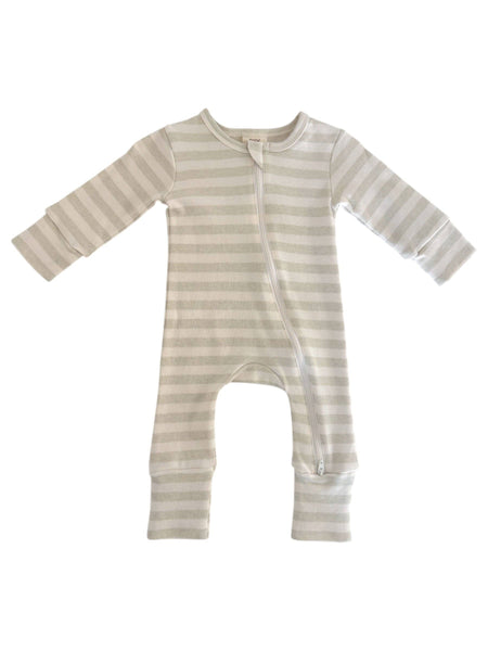 Sage Stripe |Organic Romper