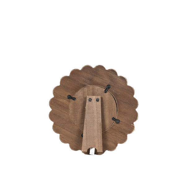 Scalloped 4x4 Wood Photo Frame (ROUND) | Natural or Espresso