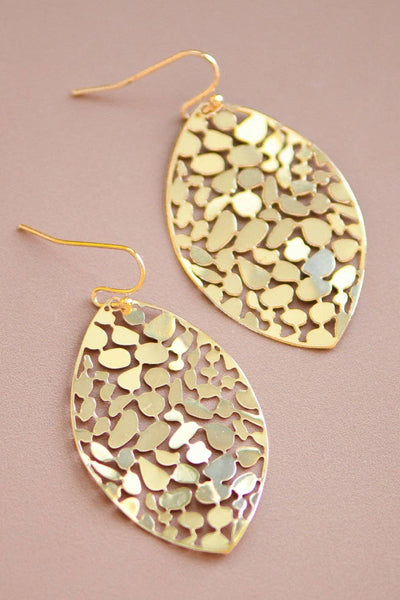 Golden Leaf Drop Earrings