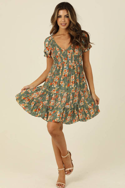 Fall Floral Dress
