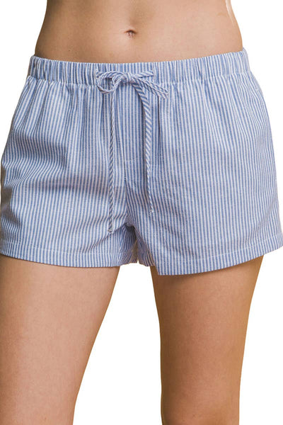Vanilla Monkey - Low- Rise Stripe Linen Shorts