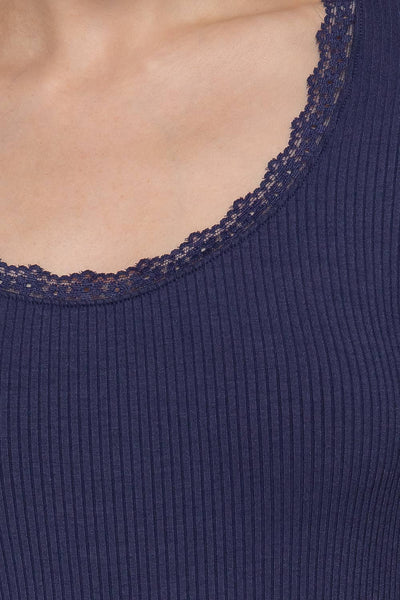 Libby Rib Top | Navy