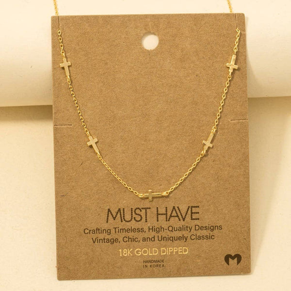 Gold Dipped Cross Necklace | Gold, Silver, Rose Gold