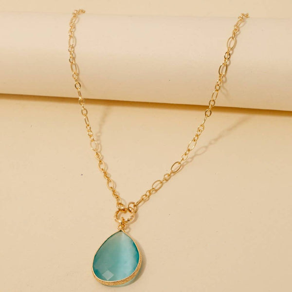 Teardrop Pendant Chain Necklace