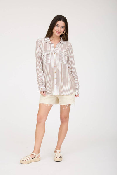 Mine Mocha Stripped  Top