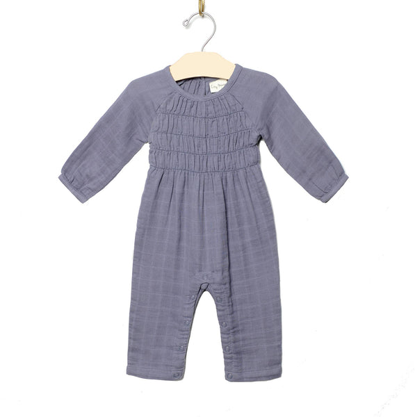 Sally Long Romper | Blue Granite