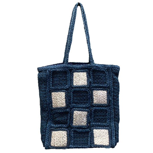Jute Squares Tote Bag