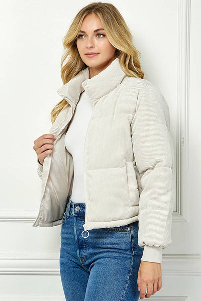 Quilted Corduroy Puffer Jacket
