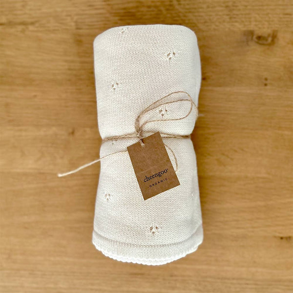Organic Knit Baby Blanket - Cream