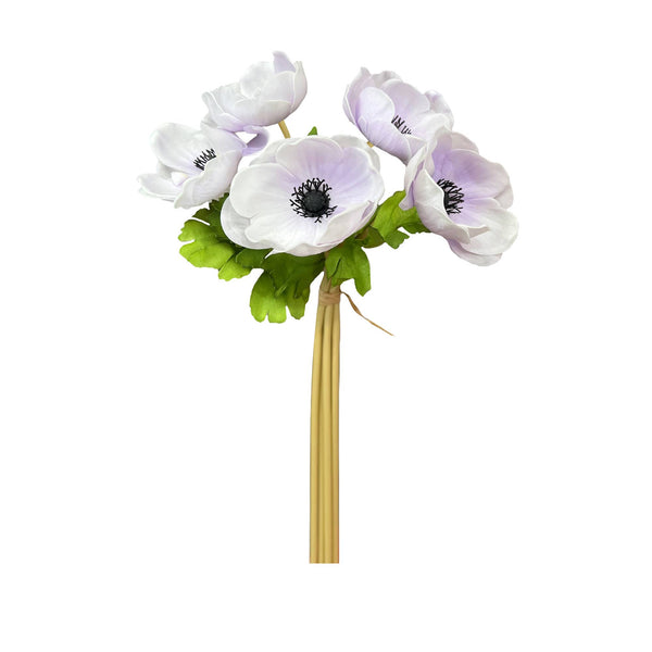 Real Touch Anemone | 5 stem raffia tied 12"