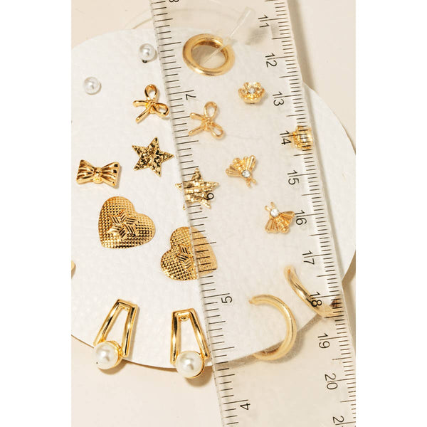 Hearts, Stars, Studs & Hoops Earrings Set