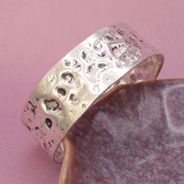Forged From Silver Textured Cuff Bracelet