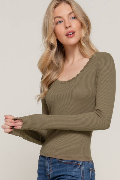 Libby Rib Top | Olive