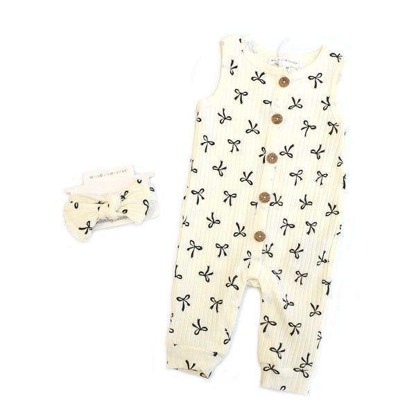 Bows Coverall & Headband Set
