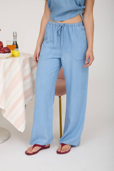 Chambray Drawstring Lounge Pants