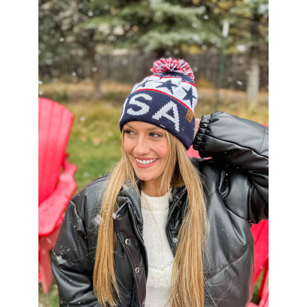 C.C. | USA Knit Pom Beanie