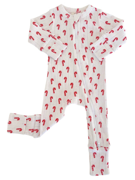 Candy Cane / Organic Pointelle Romper