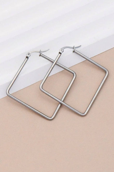 Square Silver Earrings