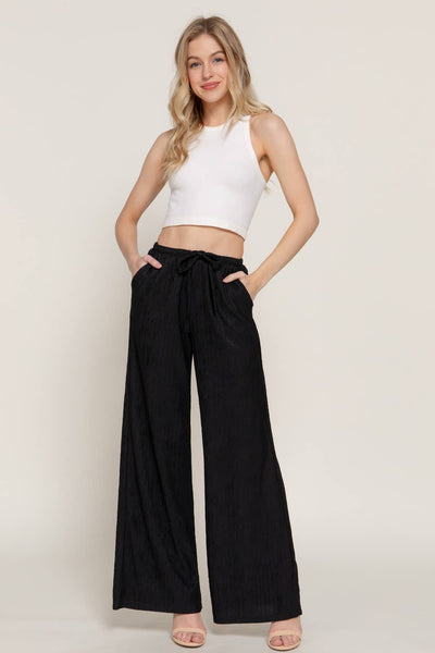 Claire Crinkle Pants | Black