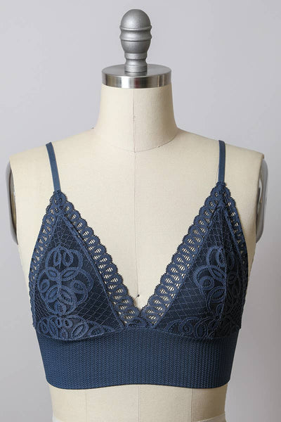 Lace Longline  Bralette - Sage