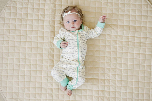 Organic Cotton Zippy | I Love You (Mint)