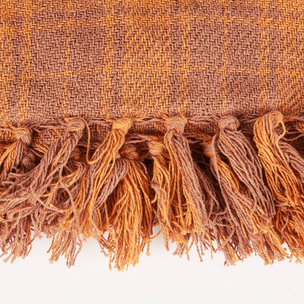 Orange Tartan Throw