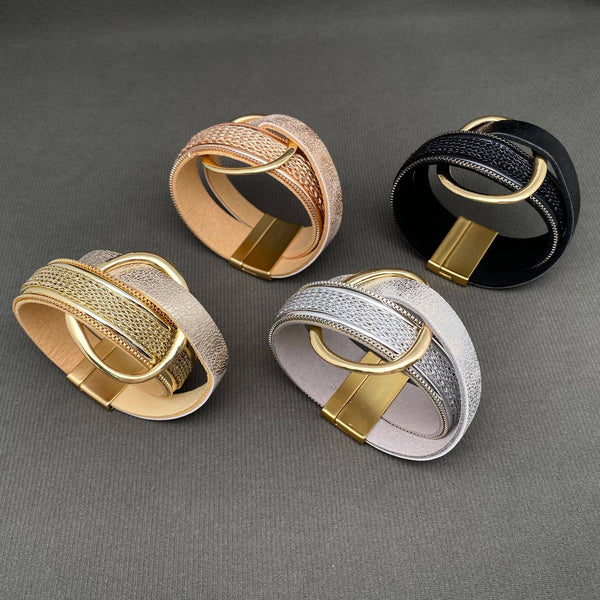 Buckle Leather Magnetic Bracelets