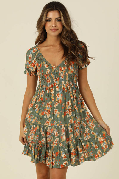 Fall Floral Dress