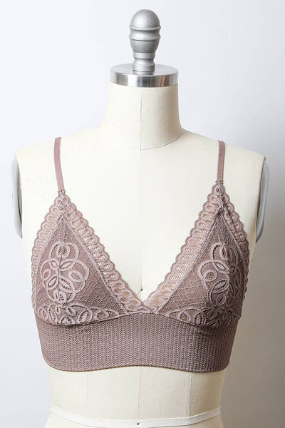Lace Longline  Bralette - Sage