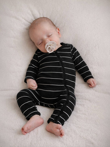 Black/White Stripe Romper