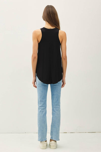 Tara V-Neck Tank | Black