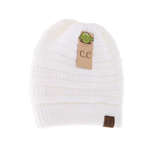 C.C. | Mixed Soft Yarn Beanie | White or Beige