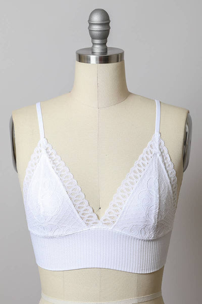 Lace Longline  Bralette - Sage