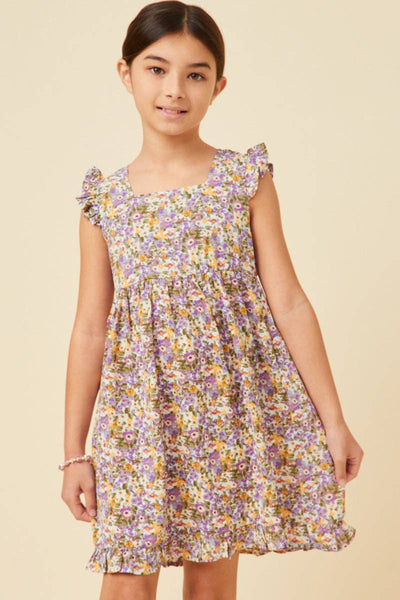 Girls Finn Floral Ruffle Hem Tank Dress