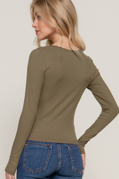 Libby Rib Top | Olive