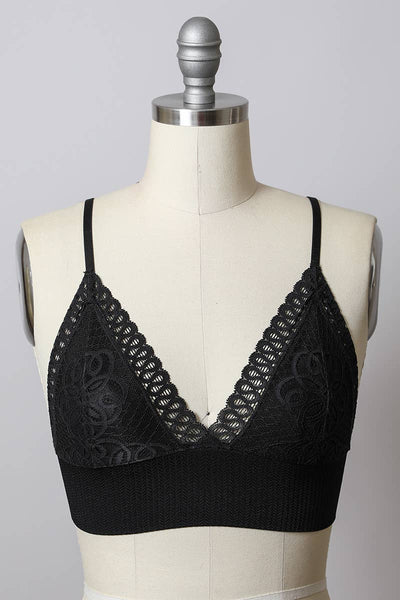 Lace Longline  Bralette - Sage
