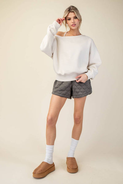 Ray French Terry Off the Shoulders Sweatshirt