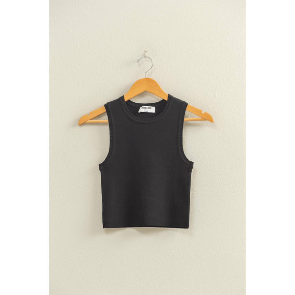 Clue Cropped Tank Knit Top