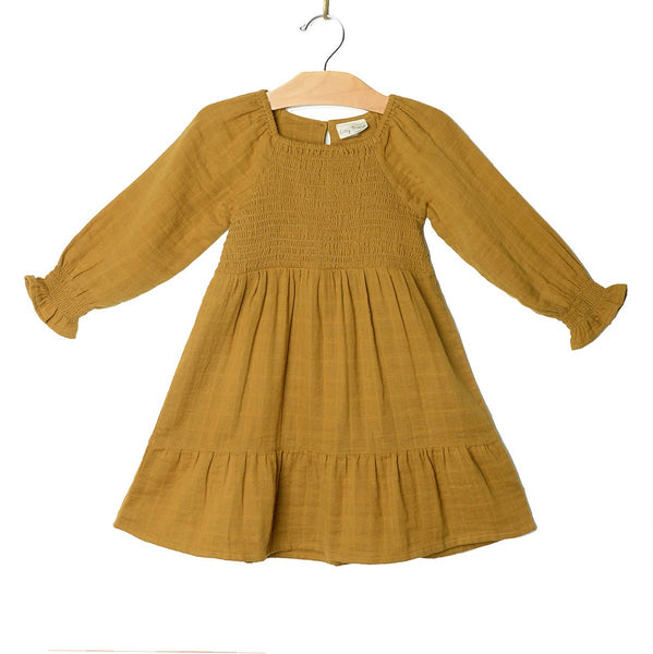 Bronze Smocked Dress