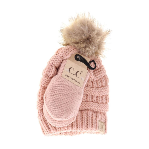 Baby C.C | Fur Pom Beanie with Mittens