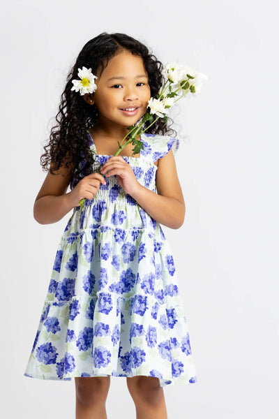 Hydrangea Flutter Sleeve Dress