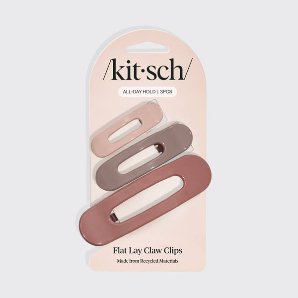 Flat Lay Claw Clip 3pc Flat | Glossy Terracotta