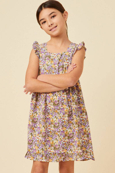 Girls Finn Floral Ruffle Hem Tank Dress