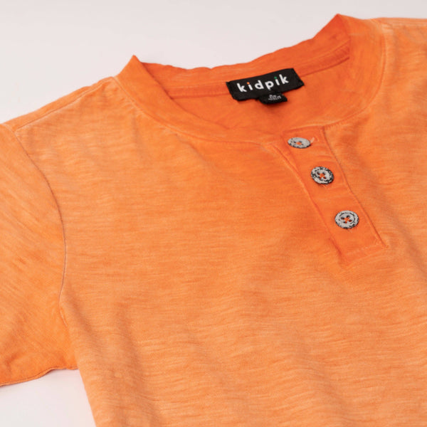Kerry Slub Henley | Burnt Orange